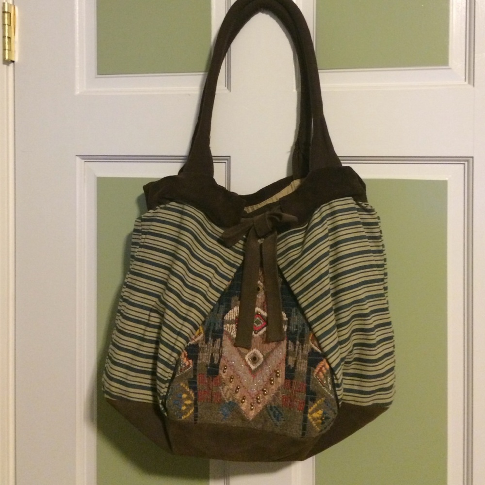 Anthropologie Multicolor Rare Miss Albright Striped Tote Bag